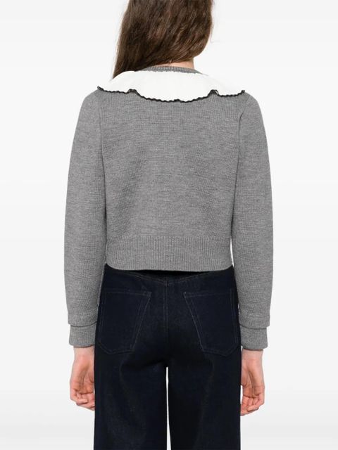 SANDRO round-collar cardigan - Grey