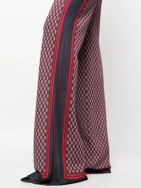 Balmain PB monogram-print knitted trousers - Blue