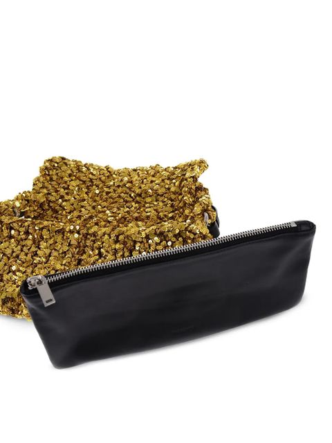 Jil Sander sequin-embellished shoulder bag - Gold