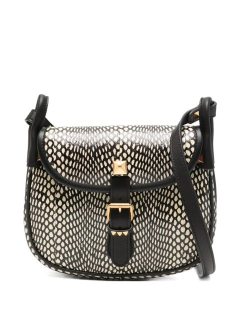 Valentino Garavani signature Rockstud embellishment animal-print cross body bag - Black - zdjęcie produktu nr 1