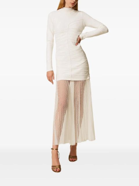 TWINSET tulle knit maxi dress - White - zdjęcie produktu nr 2