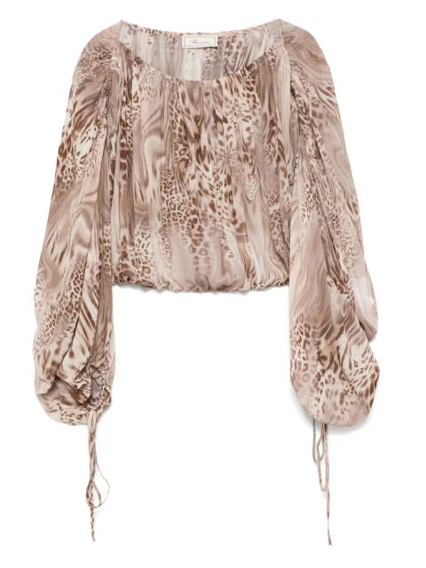 Blumarine leopard-print blouse - Brown