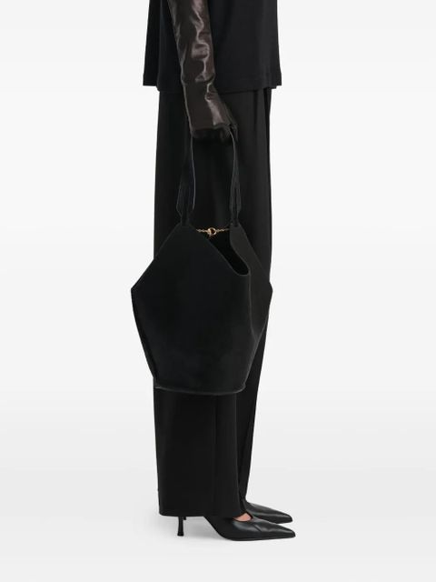 KHAITE chain-detail leather tote bag - Black