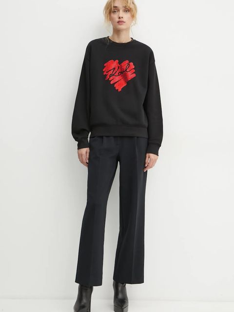 Karl Lagerfeld bluza bawełniana damska kolor czarny z aplikacją A1W20045 - zdjęcie produktu nr 2