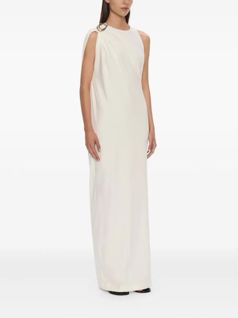 Christopher Esber stone-pin column maxi dress - White
