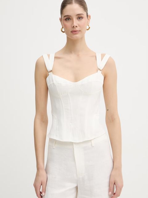 Bardot top damski lniany - zdjęcie produktu nr 2