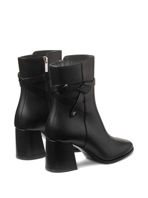 Jimmy Choo 70mm braided-strap block-heel boots - Black