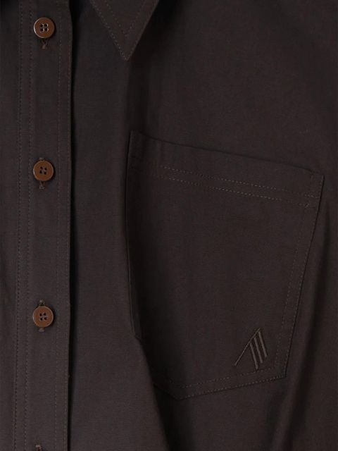 The Attico long-sleeve shirt mini dress - Brown - zdjęcie produktu nr 2