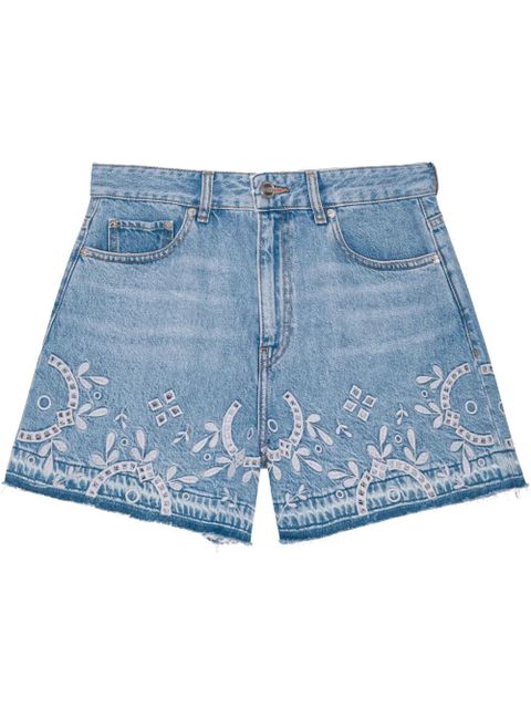 GANNI Broderie shorts - Blue - zdjęcie produktu nr 1