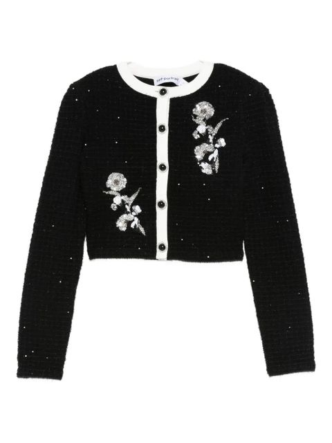 Self-Portrait cropped fited jacket - Black