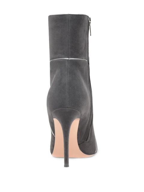 Gianvito Rossi pointed-toe panelled boots - Grey