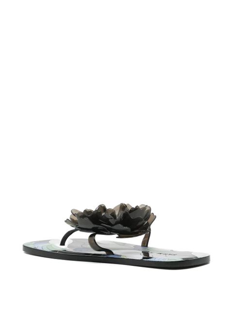 FARM Rio floral-print flip flops - Black