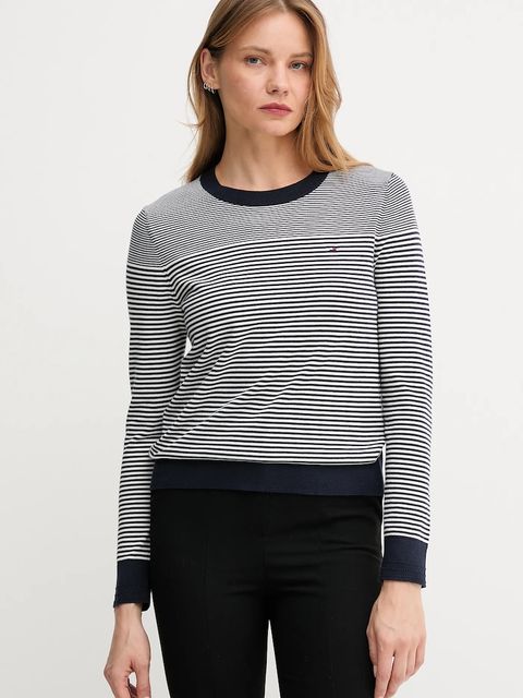 Tommy Hilfiger sweter damski kolor granatowy lekki WW0WW44984 - zdjęcie produktu nr 1