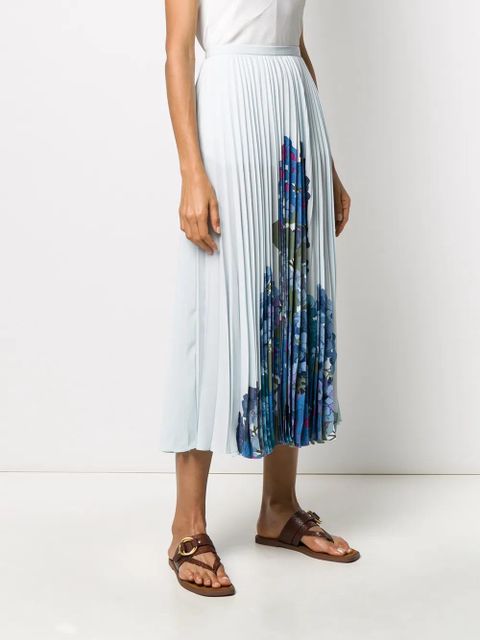 Valentino Garavani floral print pleated midi skirt - Blue - zdjęcie produktu nr 2