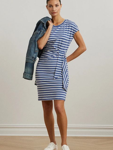 Lauren Ralph Lauren sukienka kolor niebieski midi dopasowana 200973606 - zdjęcie produktu nr 1