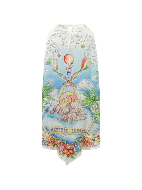 Casablanca graphic-print halterneck dress - White - zdjęcie produktu nr 2