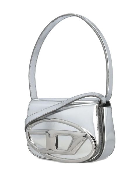 Diesel logo-plaque tote bag - Silver
