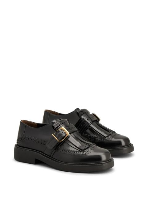 Tod's fringe-detail leather loafers - Black