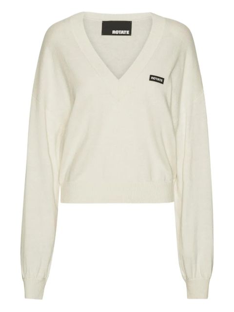 ROTATE BIRGER CHRISTENSEN v-neck sweater - White - zdjęcie produktu nr 1