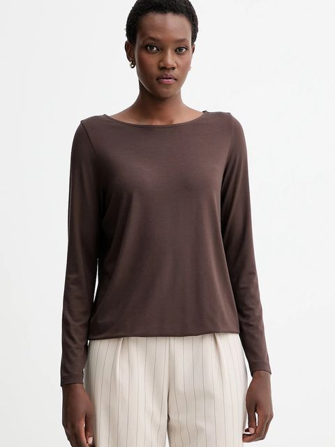 Marc O'Polo longsleeve kolor brązowy 511205252697 - zdjęcie produktu nr 1