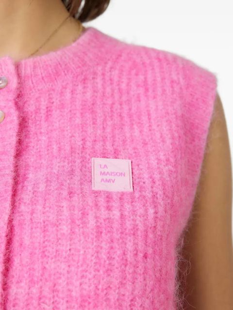 American Vintage East sleeveless buttoned cardigan - Pink