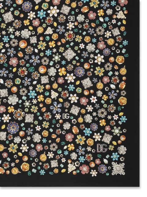 Dolce & Gabbana floral-print silk scarf - Black - zdjęcie produktu nr 2