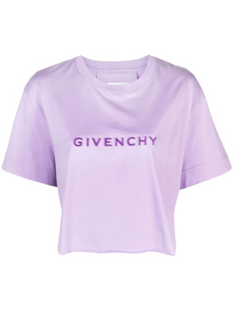 Givenchy 4G flocked cotton T-shirt - Purple - zdjęcie produktu nr 1