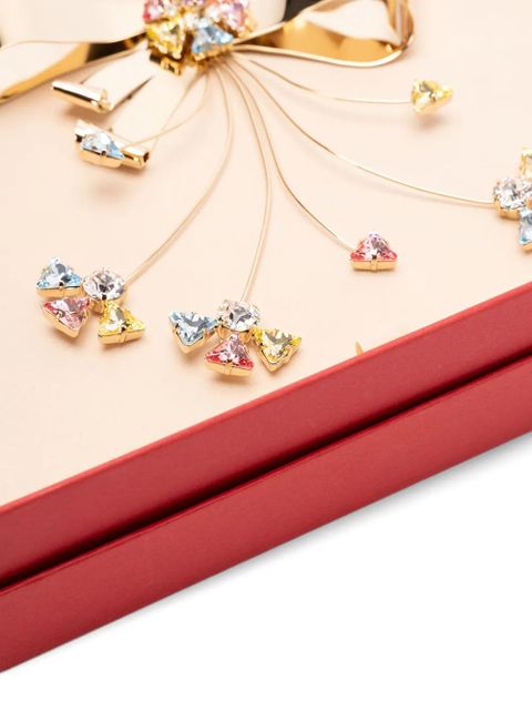 Valentino Garavani bow-shaped crystal brooch - Gold