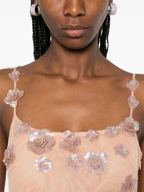 Blumarine sequin-embellished tulle maxi dress - Pink