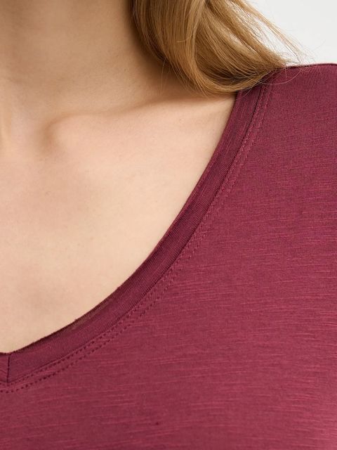 Sisley t-shirt damski kolor bordowy