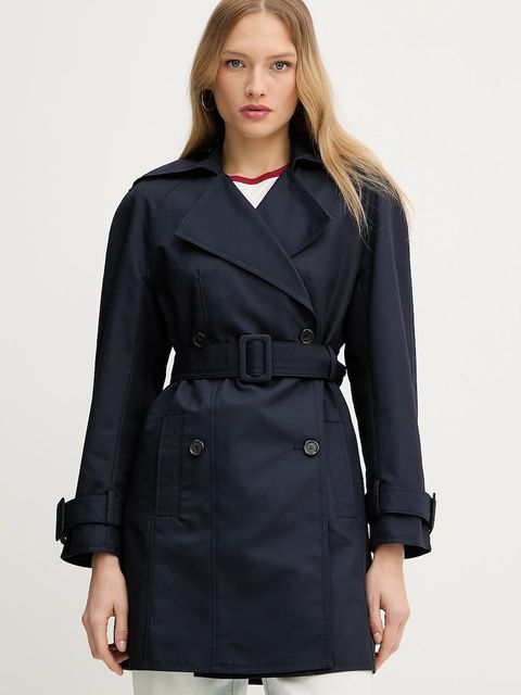 Pinko trencz damski kolor granatowy przejściowy 104717 A1PR - zdjęcie produktu nr 1