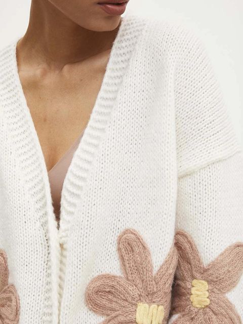 Answear.LAB kardigan z dodatkiem wełny damski kolor beżowy