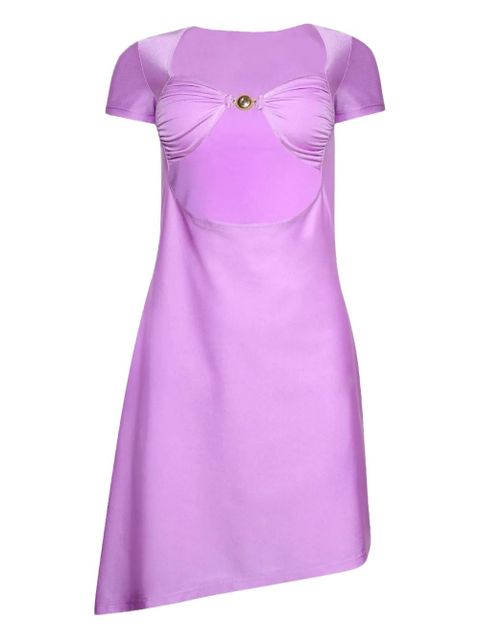Marine Serre draped ring-detail dress - Purple - zdjęcie produktu nr 1