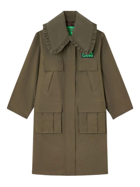 GANNI x Barbour ruffled-detail coat - Brown - zdjęcie produktu nr 1