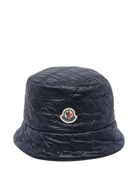 Moncler logo patch reversible bucket hat - Blue - zdjęcie produktu nr 2