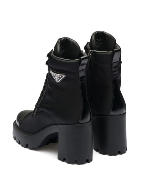 Prada 90mm triangle-logo ankle boots - Black