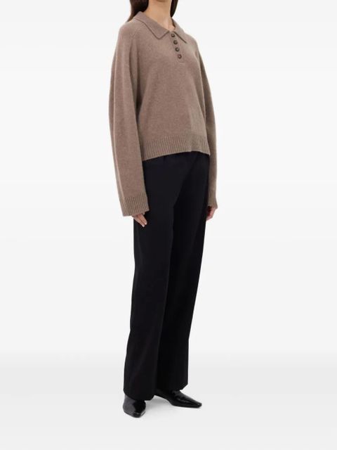 LouLou de Saison ribbed-hem polo top - Neutrals