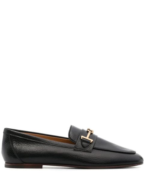 Tod's logo-plaque leather loafers - Black - zdjęcie produktu nr 1