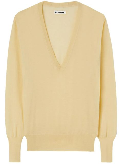 Jil Sander V-neck cashmere top - Yellow - zdjęcie produktu nr 1