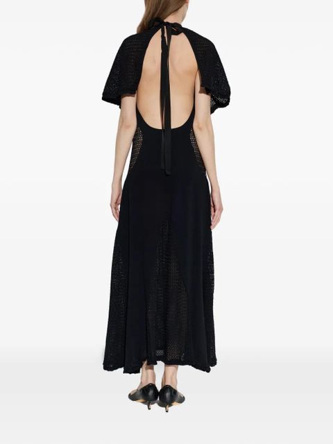 Lanvin openwork cape dress - Black