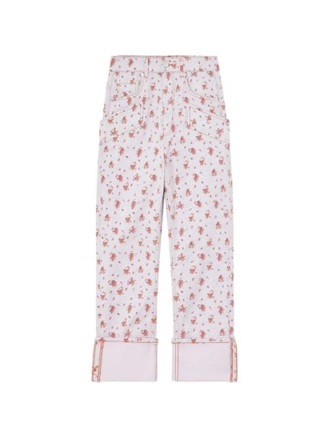 GANNI floral roll-up jeans - Neutrals - zdjęcie produktu nr 1