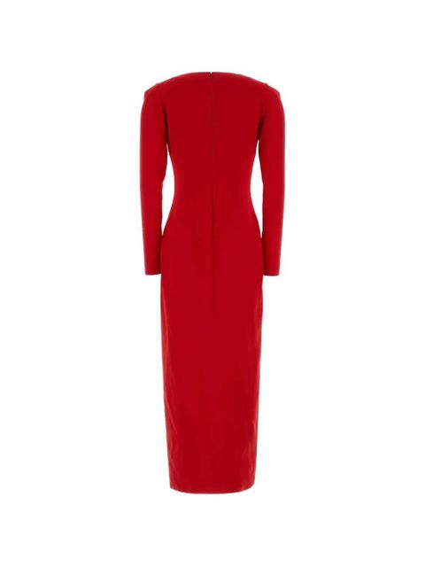 Alessandra Rich Cady V-neck button maxi dress - Red - zdjęcie produktu nr 2