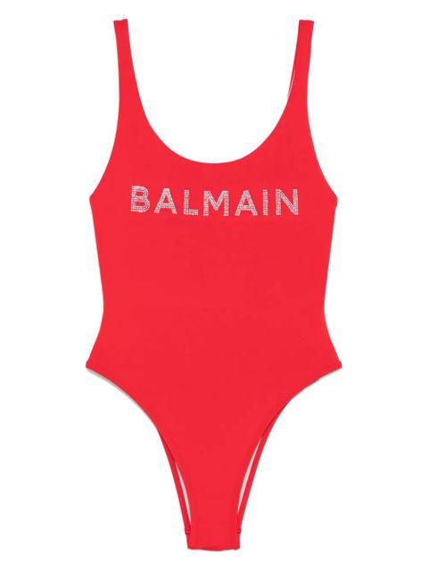 Balmain logo-appliqué swimsuit - Red - zdjęcie produktu nr 1