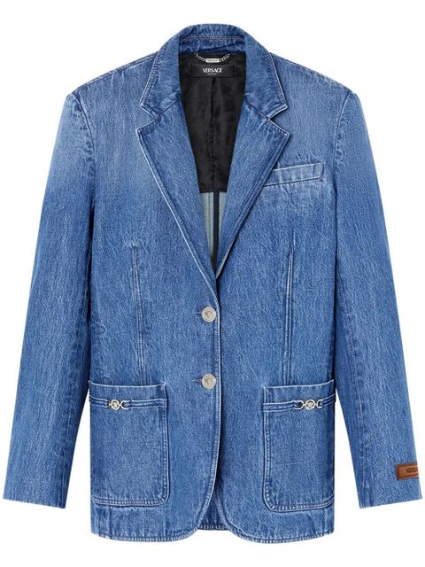Versace single-breasted denim blazer - Blue - zdjęcie produktu nr 1