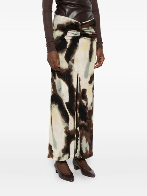 Nanushka drawstring-fastening ruched skirt - Green