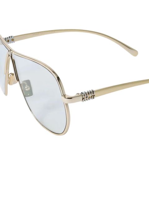 Miu Miu Ombre logo-motif pilot sunglasses - Gold