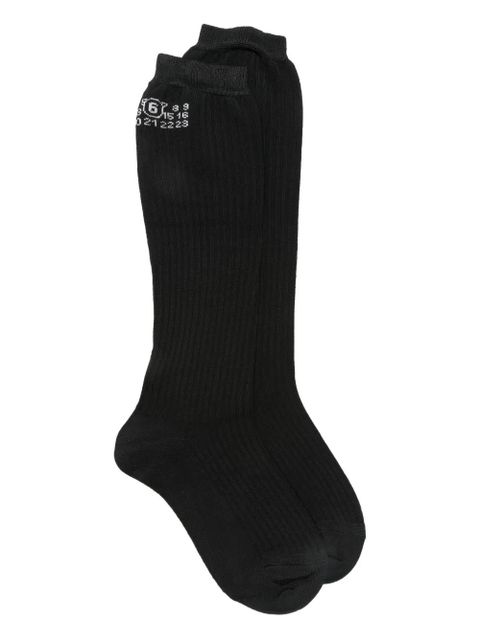 MM6 Maison Margiela logo socks - Black - zdjęcie produktu nr 1