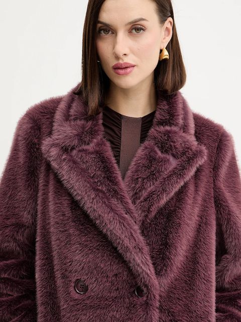 Twinset płaszcz kolor fioletowy 252TT2154