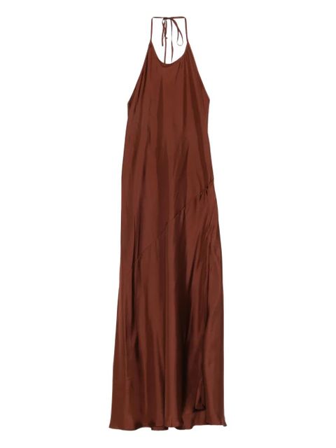 St. Agni halterneck twill maxi dress - Brown - zdjęcie produktu nr 1