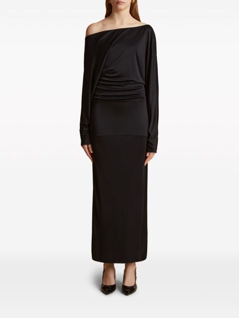 KHAITE The Junet off-shoulder maxi dress - Black